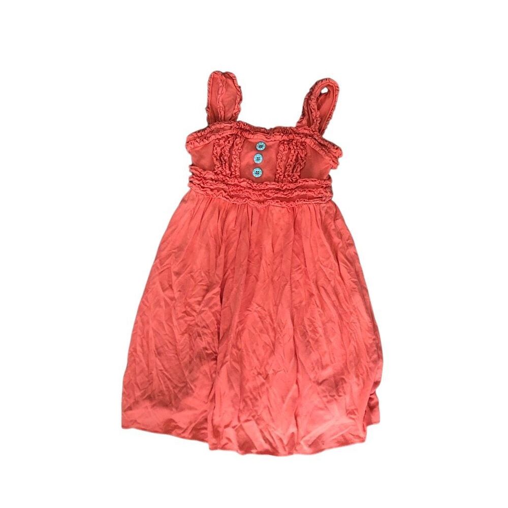 Matilda Jane girls 4t orange button ruffle dress sun rise